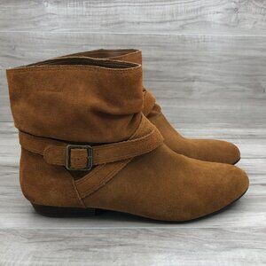 Gianni Bini Ankle Boots Womens 11 Brown Suede Slouch Booties